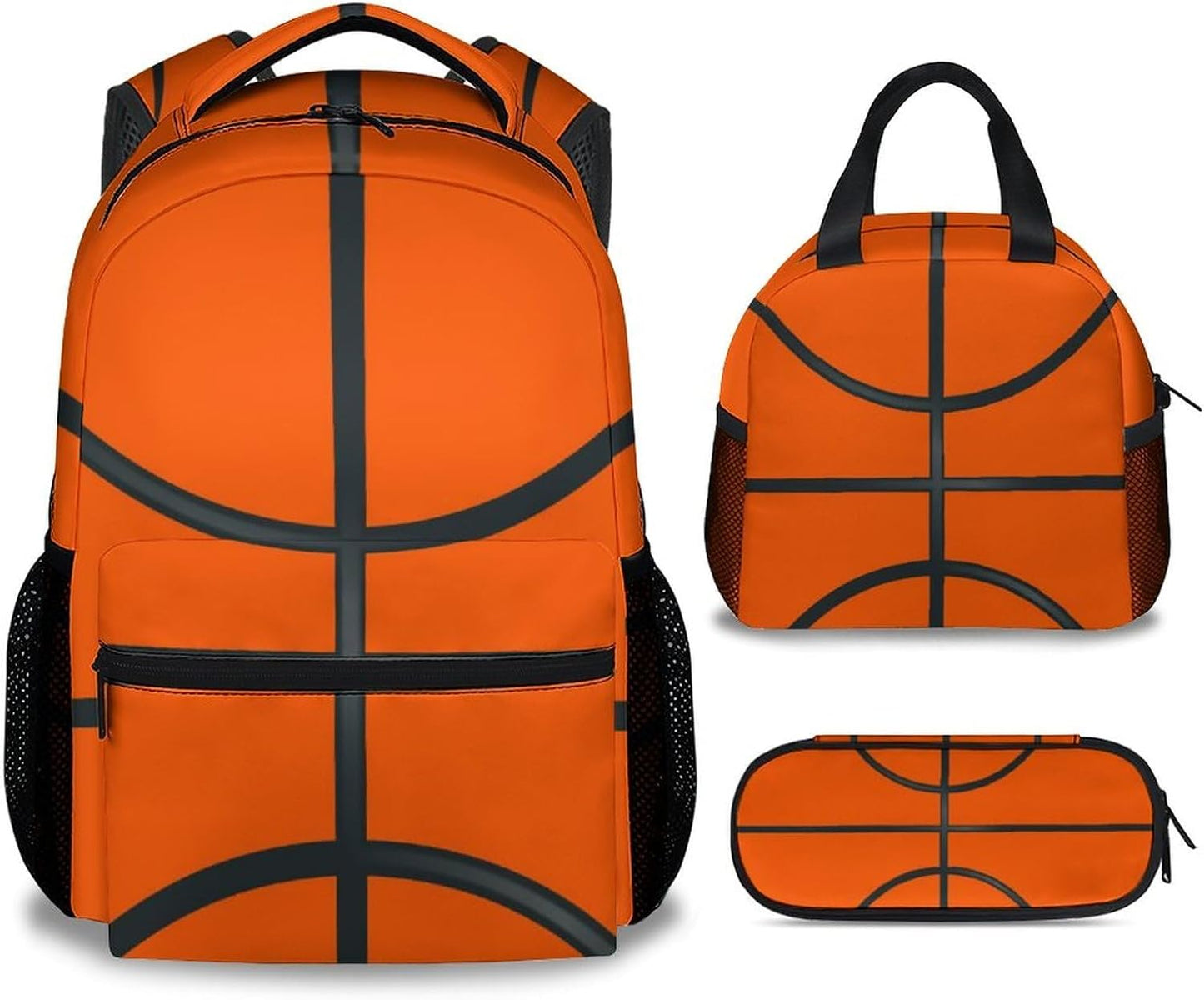 Basketball Backpack Set with Lunch Box and Pencil Case Combo