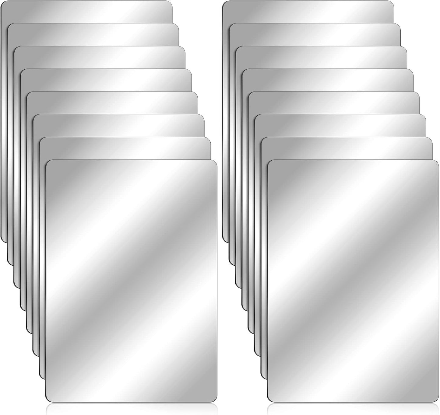 64 Pieces Shatter Proof Plastic Mirror Tiles for Craft Projects