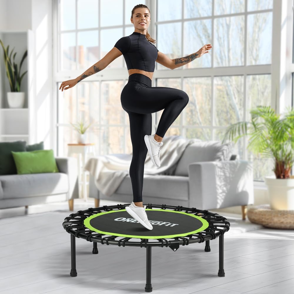 ONETWOFIT Foldable Rebounder Trampoline for Indoor Workouts