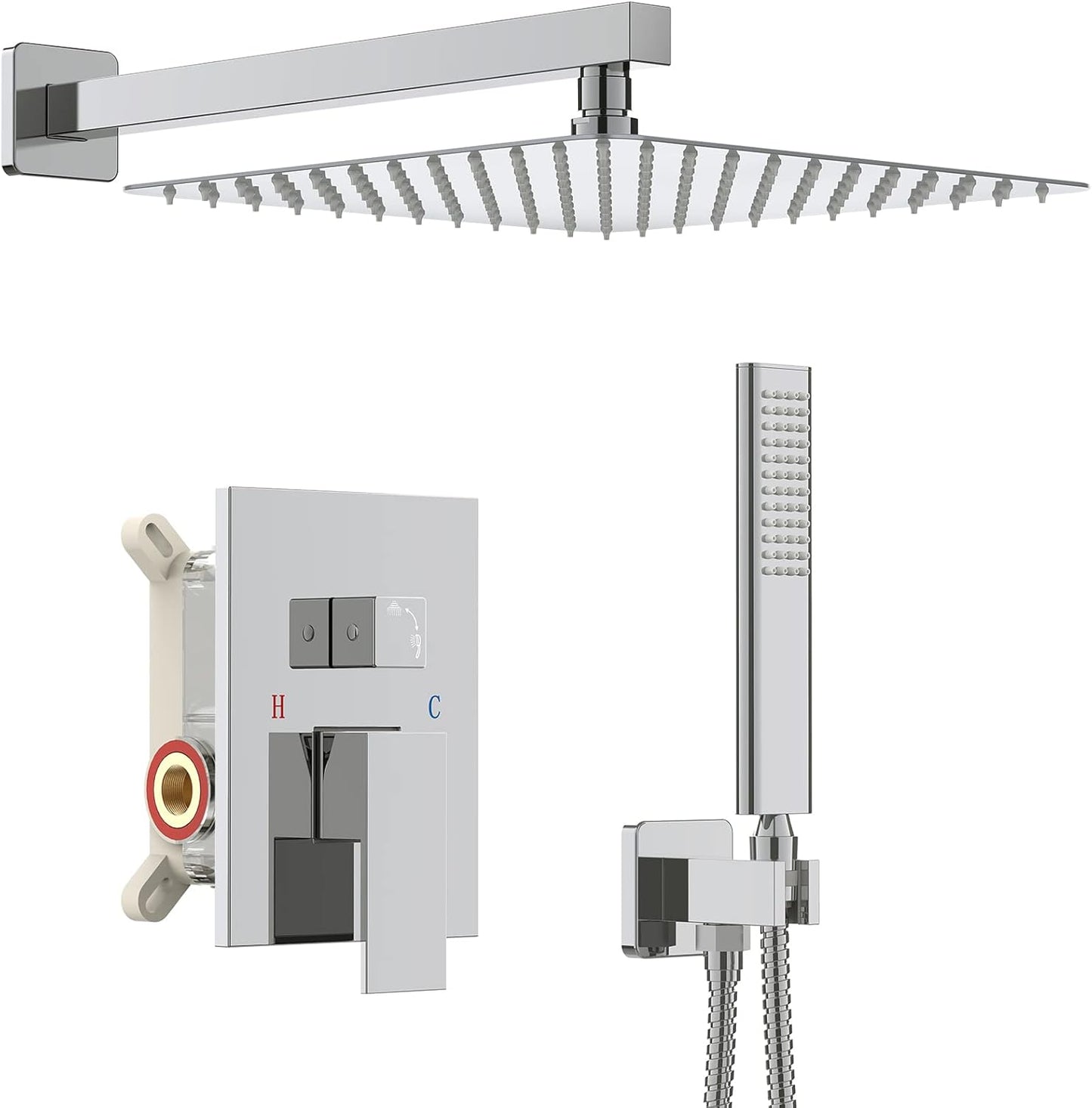 Iriver Chrome Shower System with 10 Inch Rainfall Shower Head