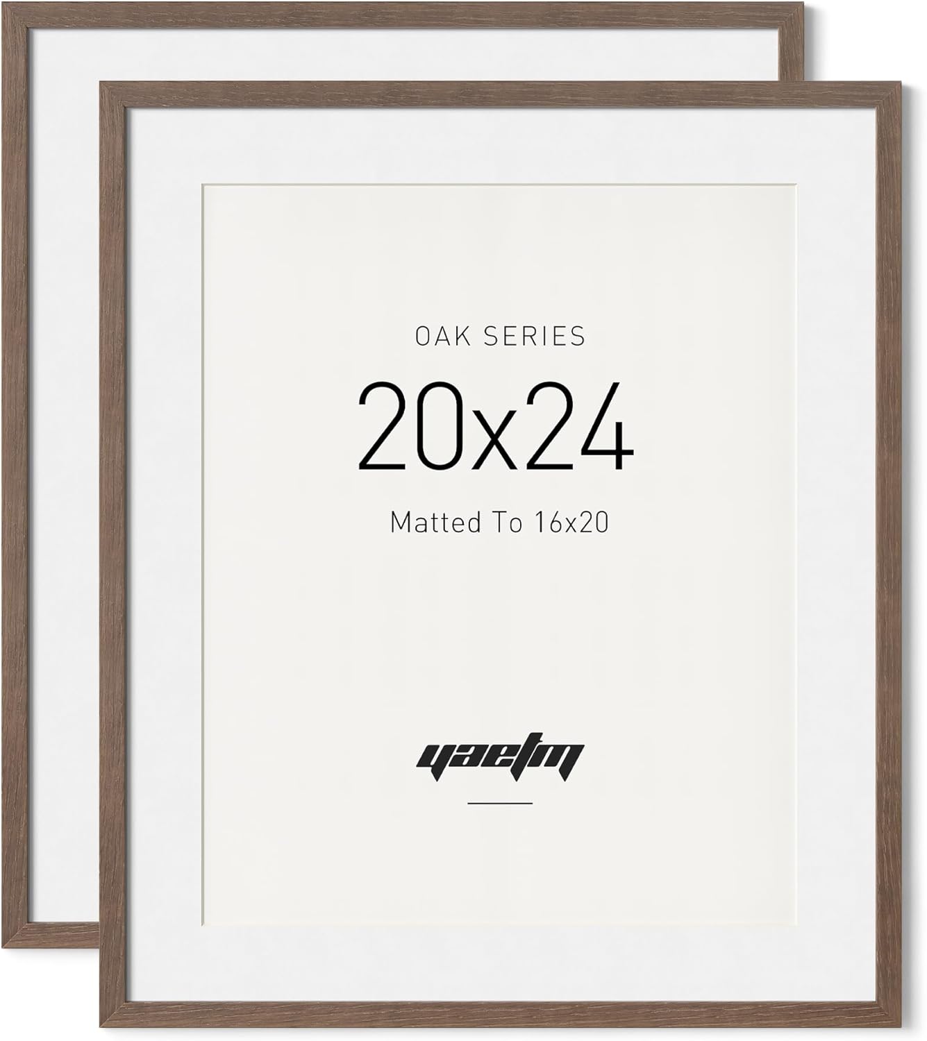Yaetm 20x24 Picture Frame - Elegant Brown Walnut Design