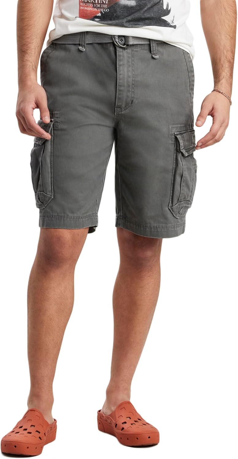 UNIONBAY Men's Survivor Cargo Short with D-ring Belt Included