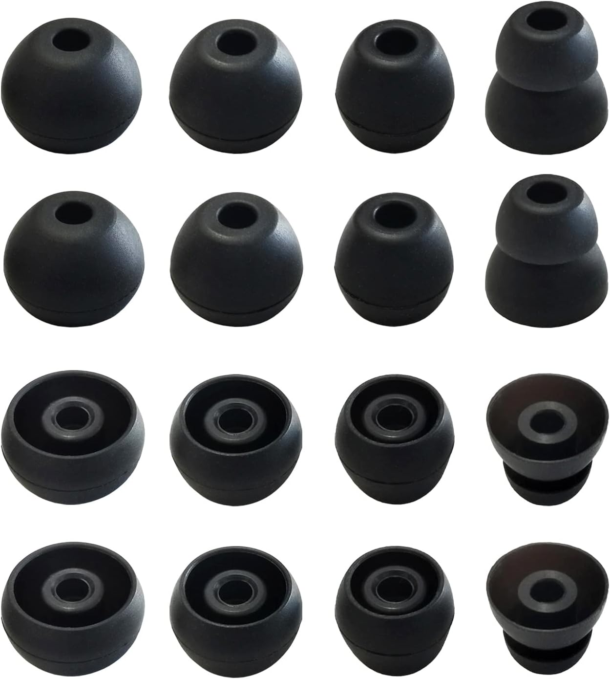 8 Pairs Black Silicone Ear Tips - Mijusun