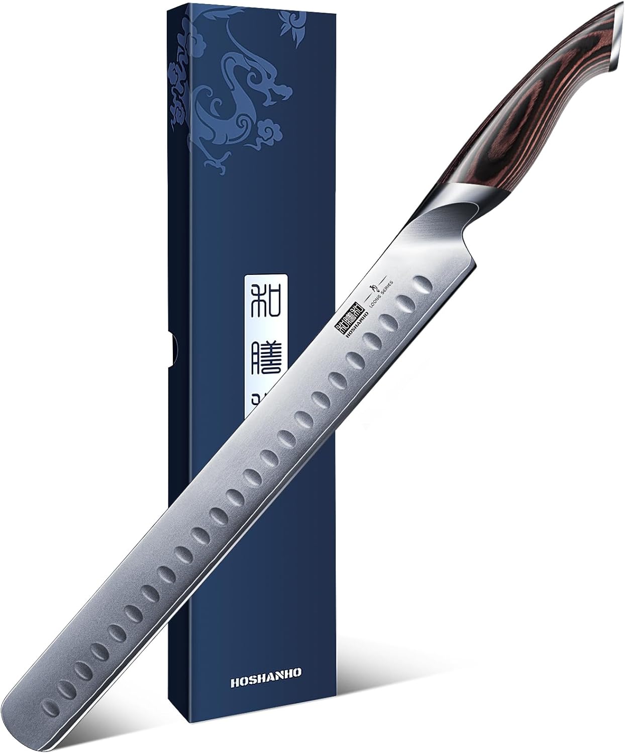 HOSHANHO 12 Inch Carving Knife for Effortless Meat Cutting
