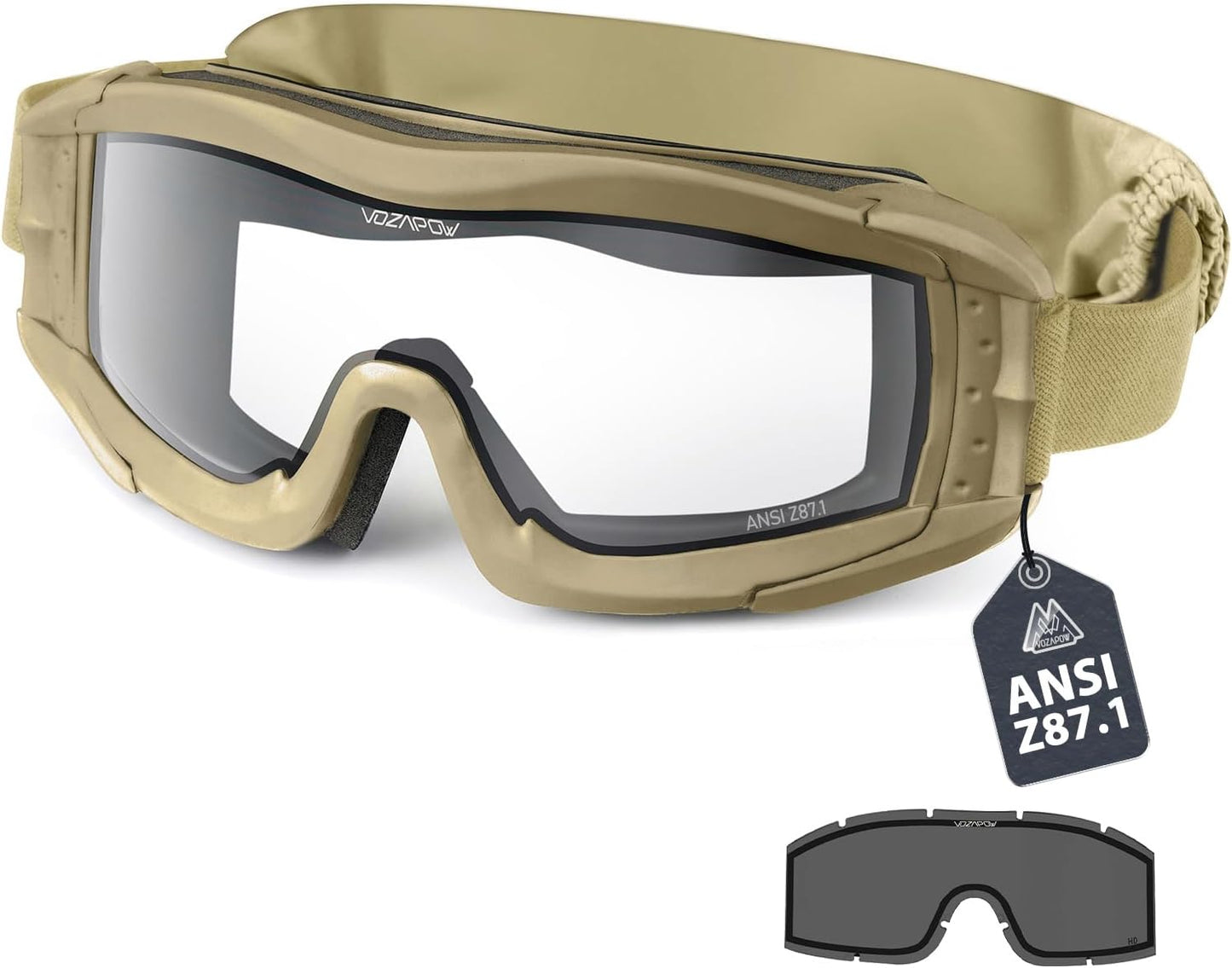 Airsoft Goggles Anti Fog with ANSI Z87.1 Certification for Safety