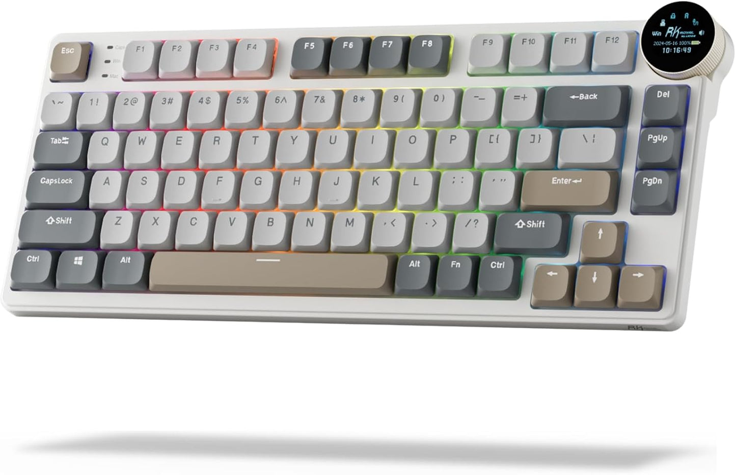 RK ROYAL KLUDGE N80 Low Profile Mechanical Keyboard - Smart Display & Wireless Connectivity
