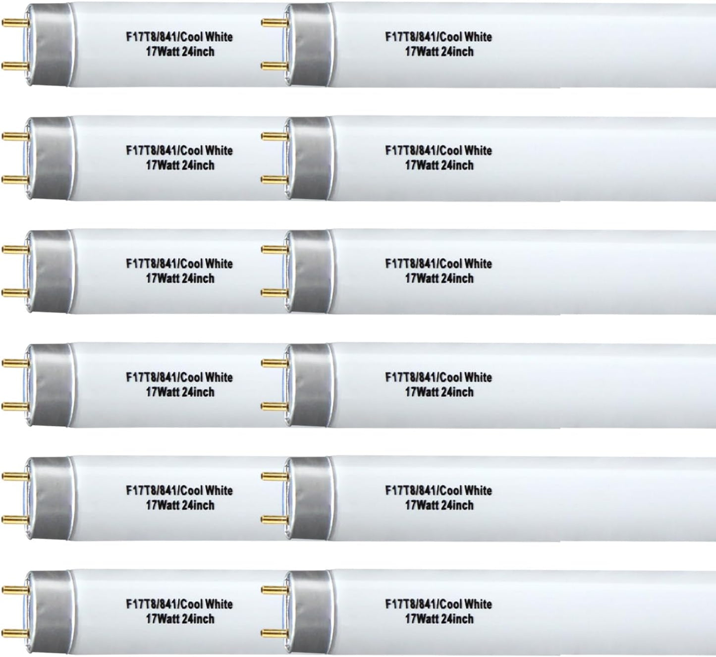 12 Pack 24 inch 17W F17T8 Fluorescent Bulbs for Bright Lighting
