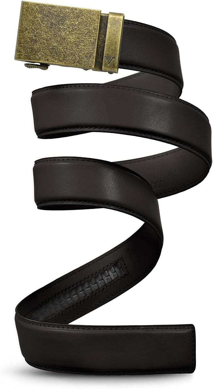 Mission Belt Men's Leather Ratchet Belt for Perfect Fit Every Time