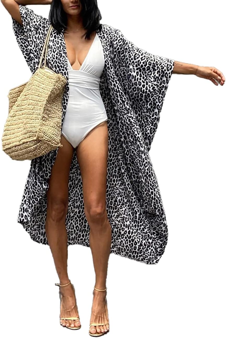 Stylish Tie Dye Open Front Long Kimono Cover Up for Women