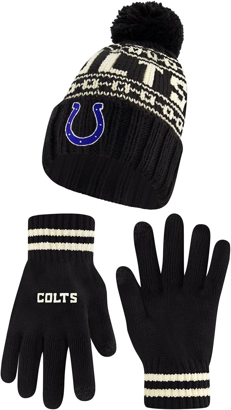 Ultra Game NFL Official Super Soft Cable Knit Beanie & Gloves