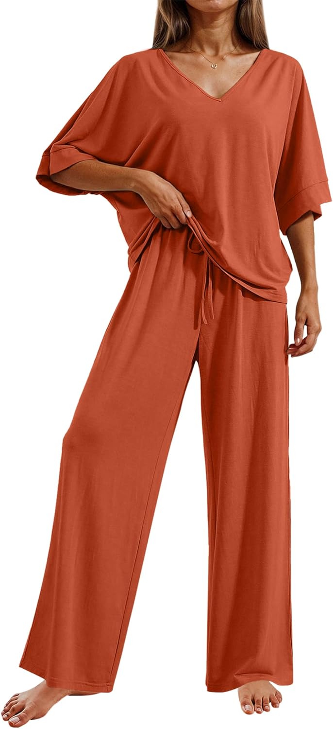 Ekouaer Pajama Sets for Women: Soft Comfy 2 Piece Lounge Set
