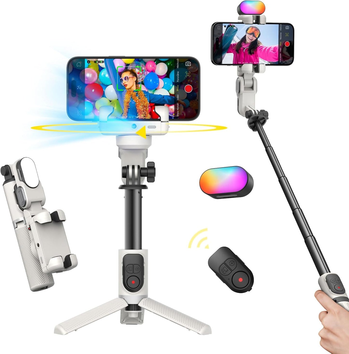 AOCHUAN Gimbal Stabilizer for iPhone with Auto Face Tracking