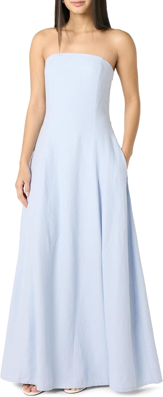 The Drop Women's Carlota Strapless Linen Maxi Dress Review