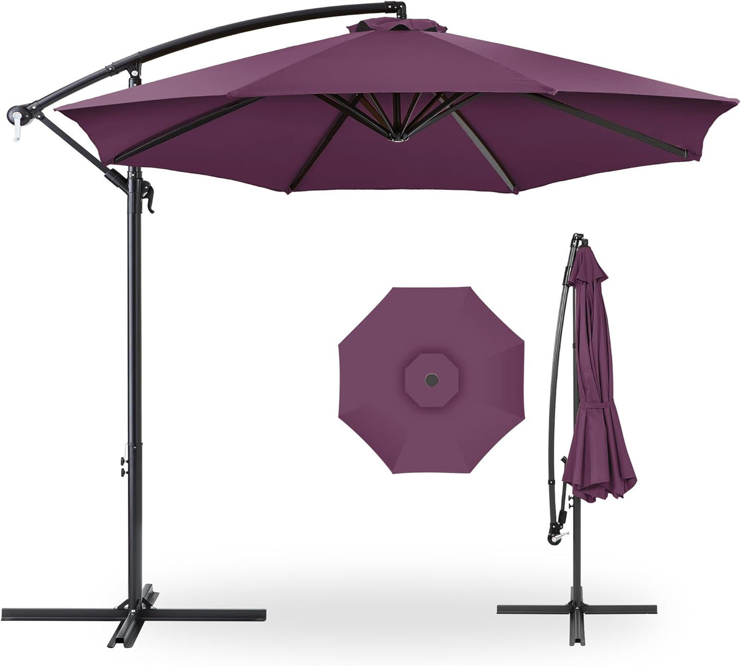 10ft Offset Hanging Market Patio Umbrella for Outdoor Comfort