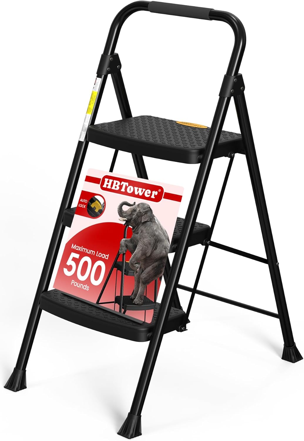 HBTower 3 Step Ladder - Sturdy Heavy Duty Step Stool for Home
