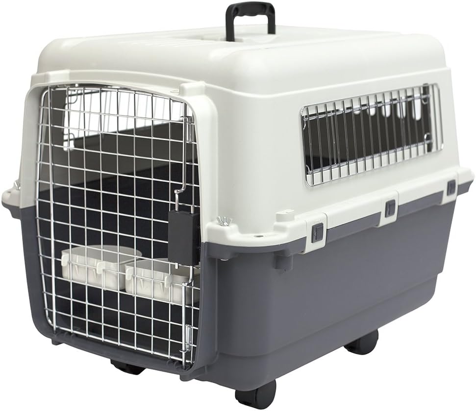 SportPet Designs Medium Rolling Plastic Dog Crate for Travel