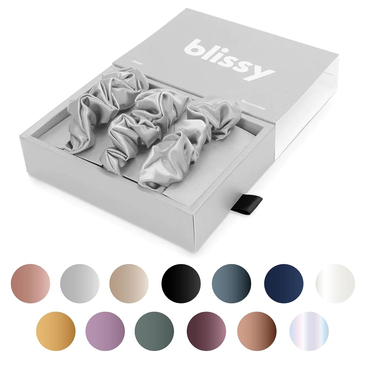 Blissy Silk Scrunchies - 100% Pure Mulberry Silk for Hair