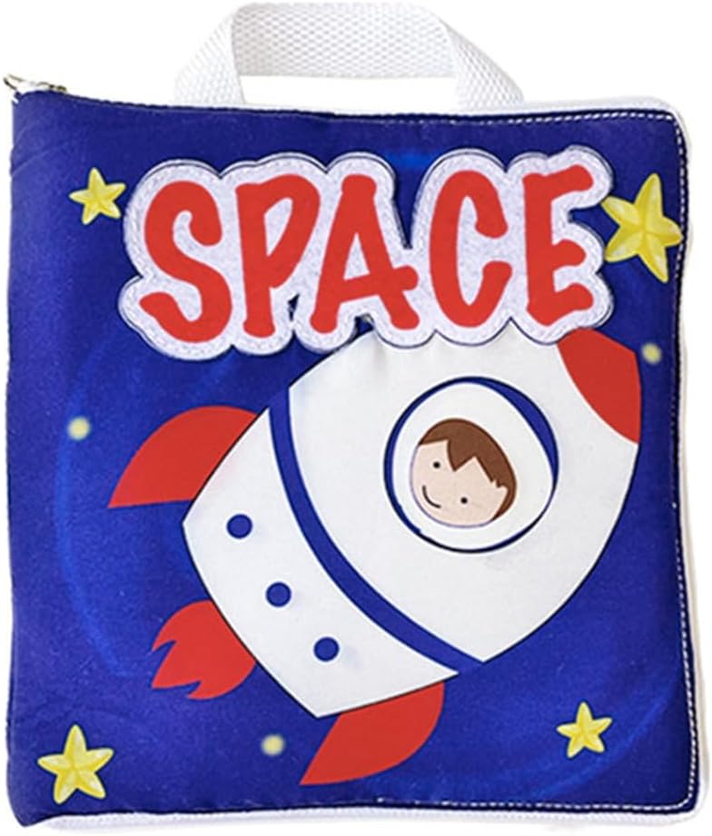 Montessori Space Quiet Book for 3-Year-Olds - 8 Interactive Activities