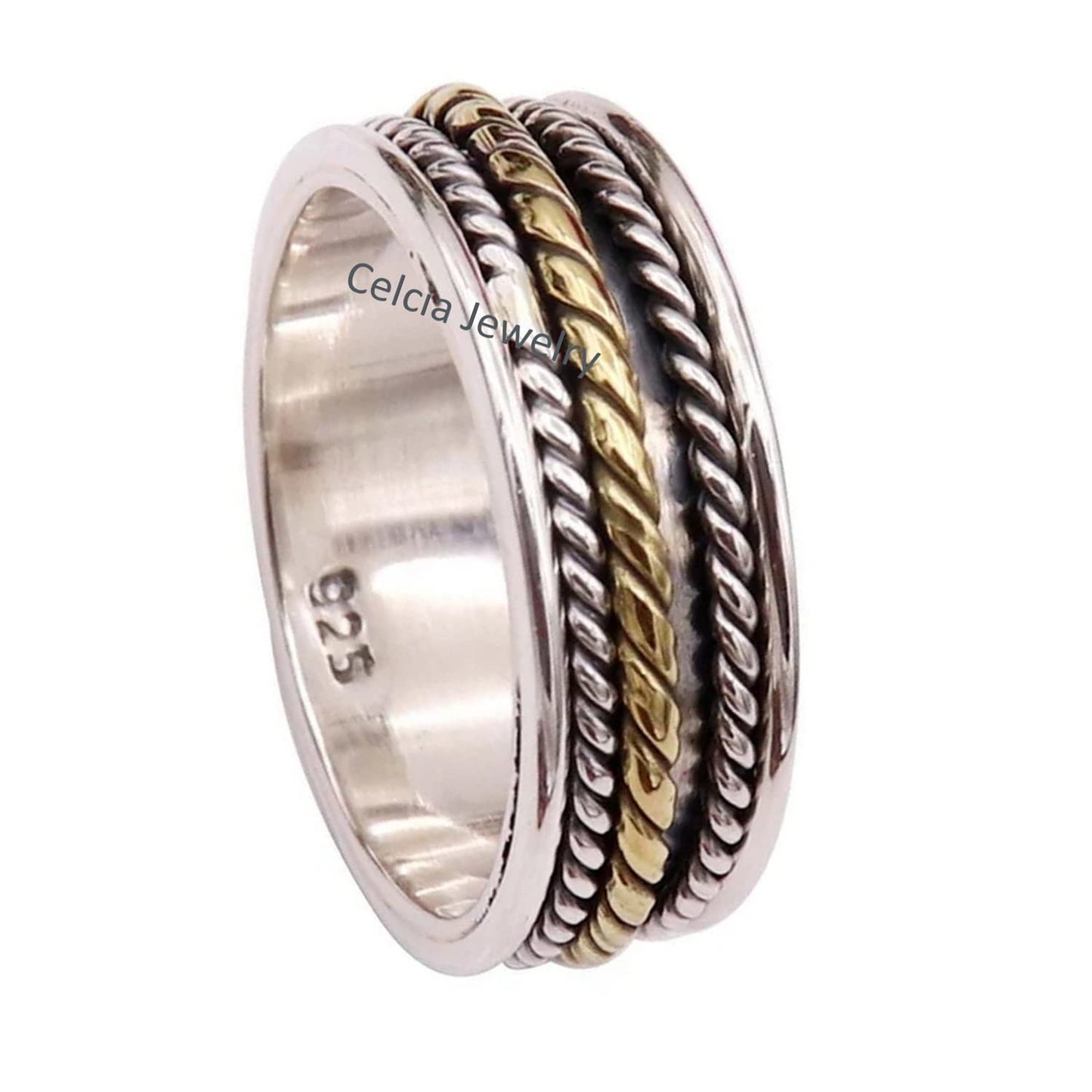 Real 925 Sterling Silver Spinner Ring for Men and Women Gifts