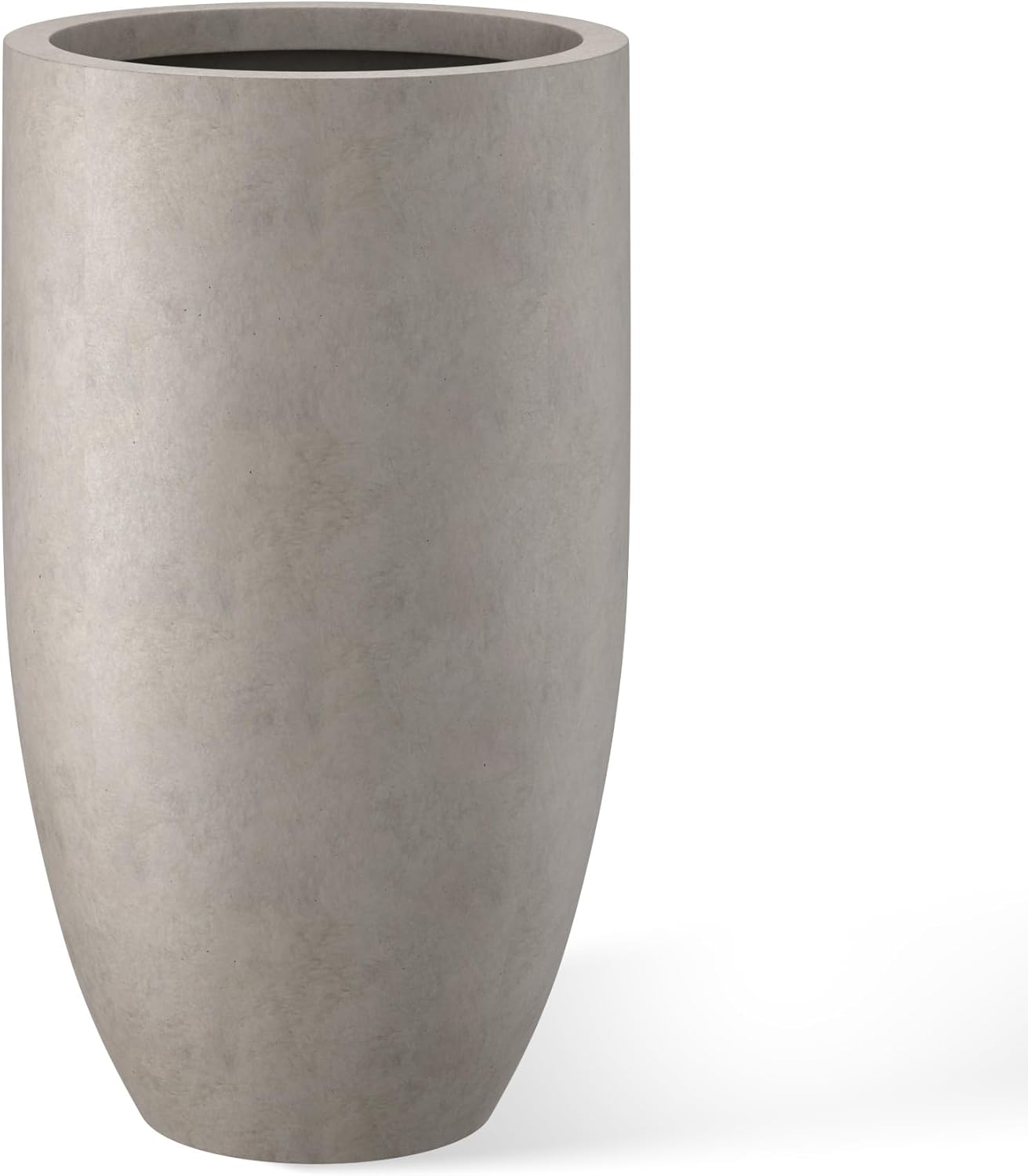 Kante 24 Inch Tall Round Concrete Planter for Indoor Outdoor Use