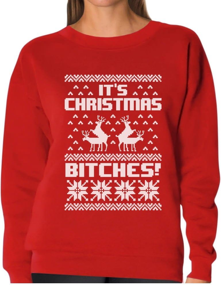 Tstars Women's Naughty Reindeer Christmas Sweatshirt