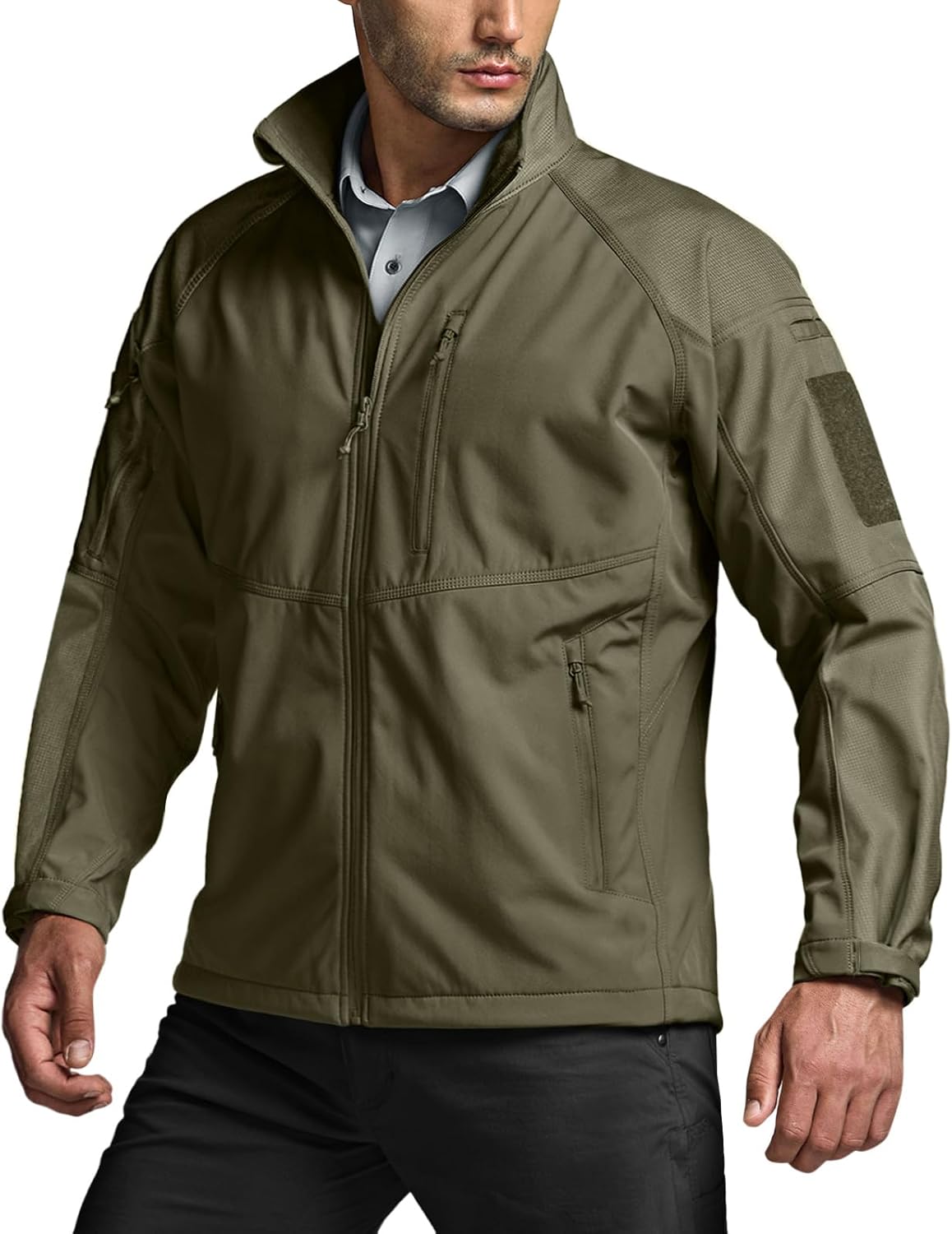 CQR Men's Tactical Softshell Jacket for Cold Weather Activities