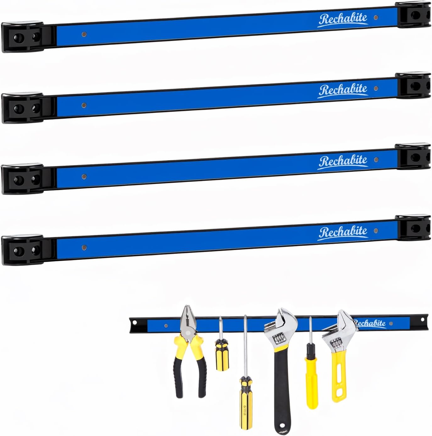 18in Magnetic Tool Holder Strip Set for Garage Organization