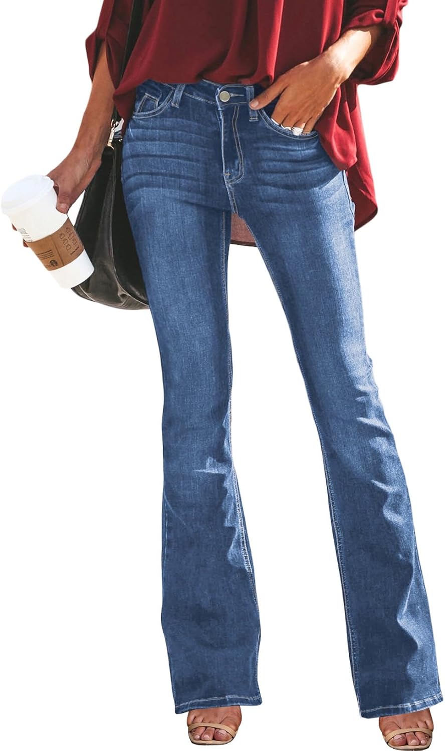 High Waisted Bell Bottom Bootcut Jeans for Women - Stylish Fit