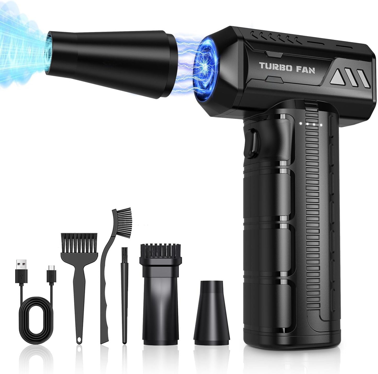 Powerful Cordless Air Duster: 3-Gear Turbo Fan!