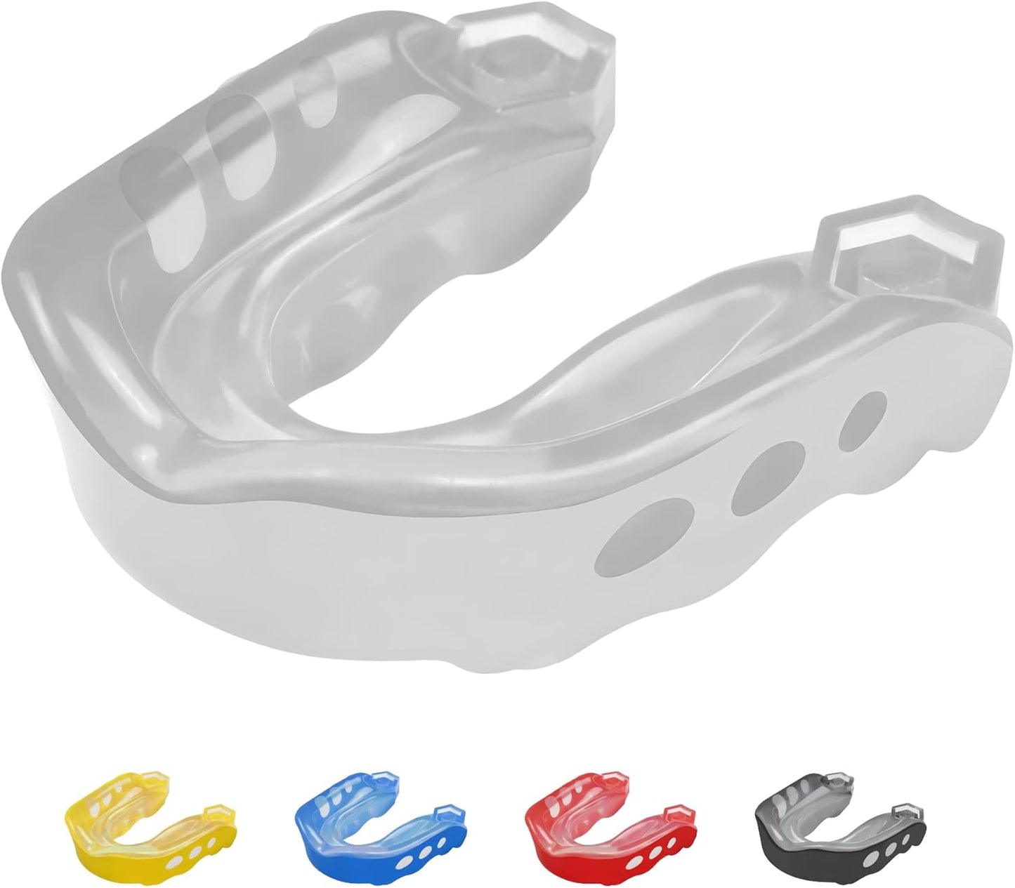 Protective Adult Mouth Guard for All Sports, White Transparent Case