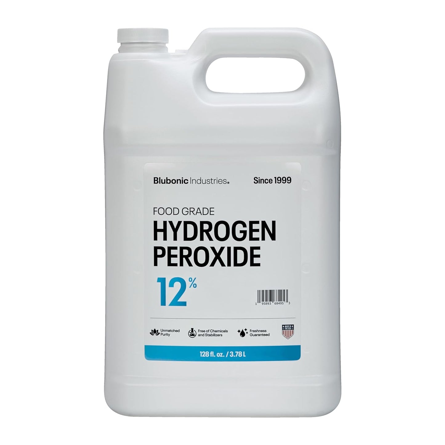 12% Food Grade Hydrogen Peroxide - Pure Oxygen and Water Solution