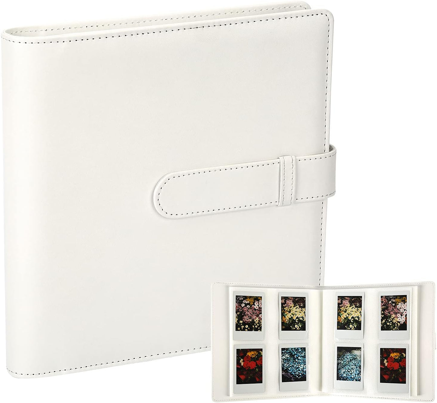Fujifilm Instax Mini 256-Pocket Album, Leather Cover, White