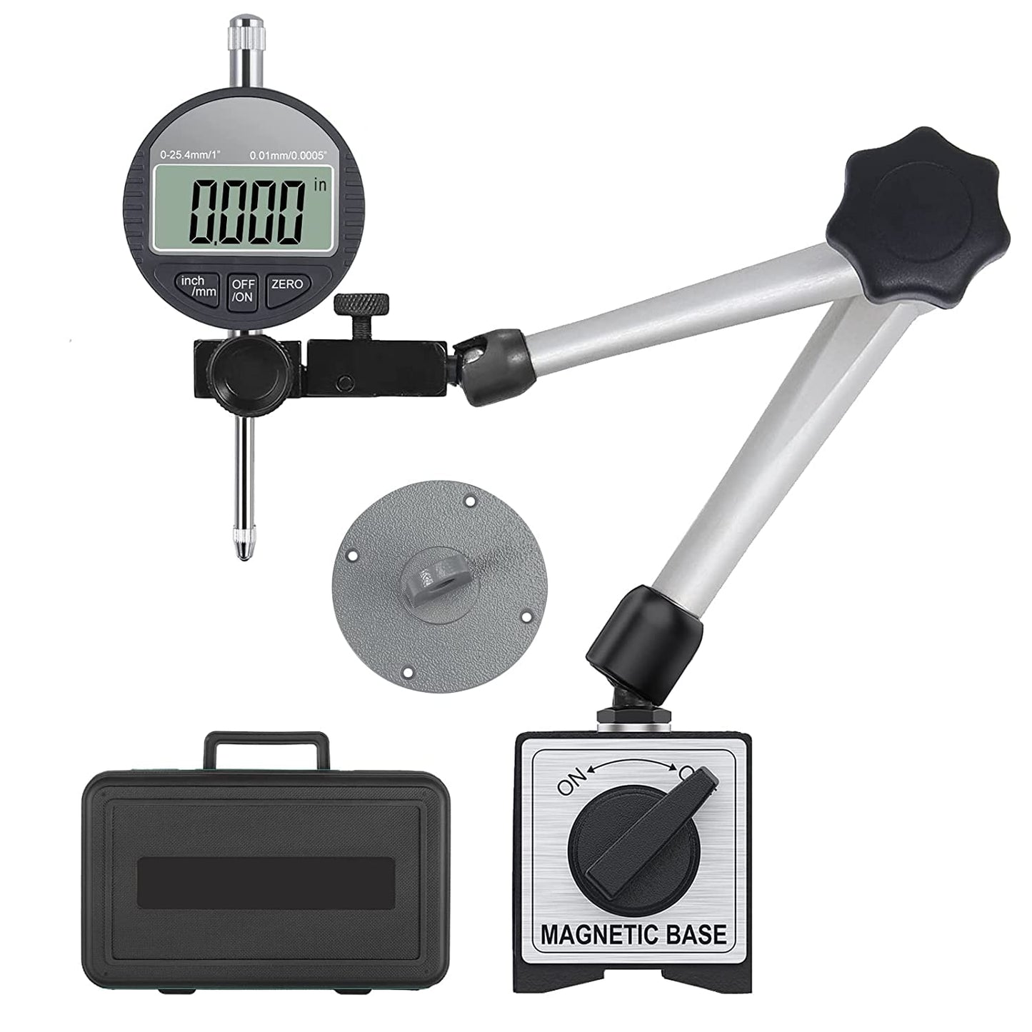HDLNKAK Electronic Digital Dial Indicator Gauge with Magnetic Base