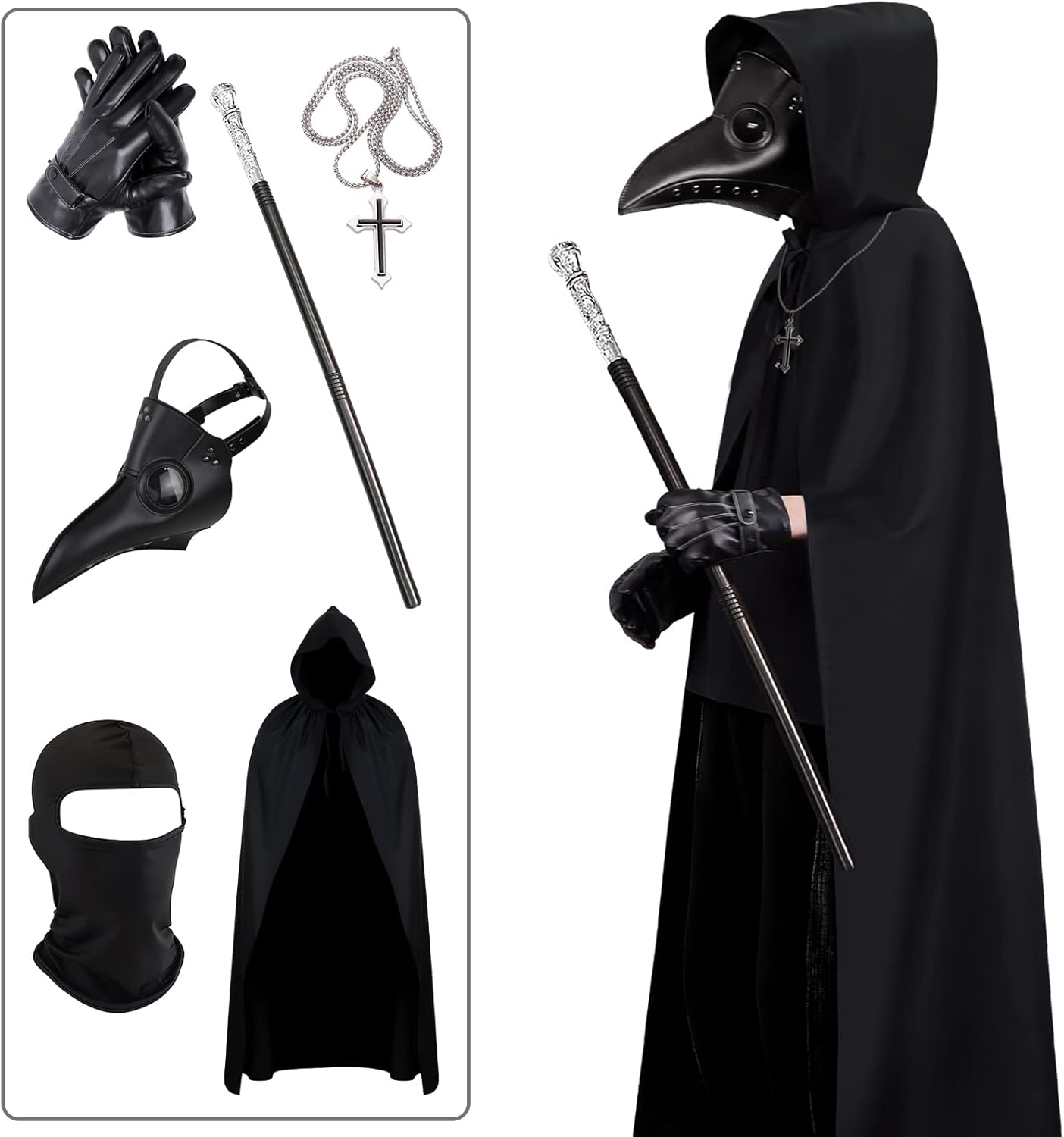 Halloween Plague Doctor Mask for Scary Costume Parties and Gifts