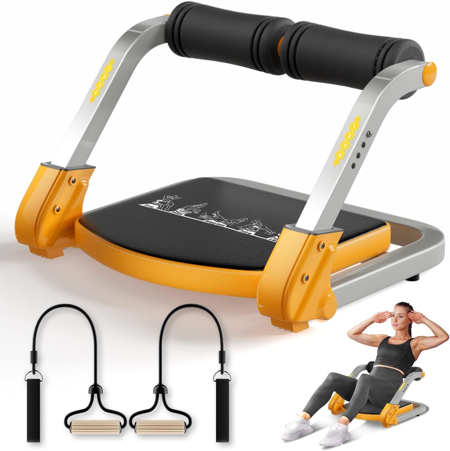 VTORY Ab Trainer: 4-Level Resistance, 350 lbs Capacity!