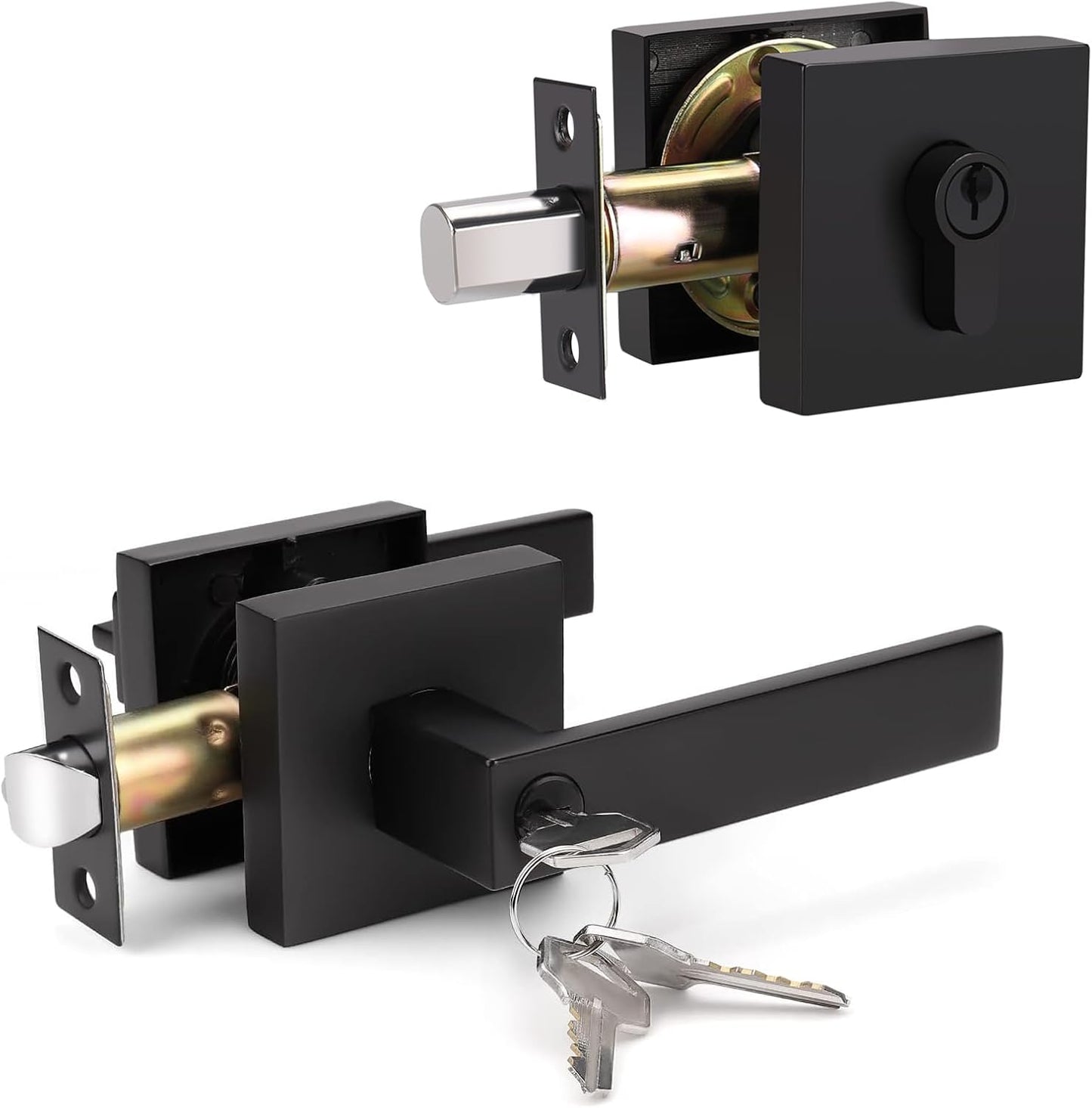 KNOBWELL Matte Black Front Door Handle and Deadbolt Set Review