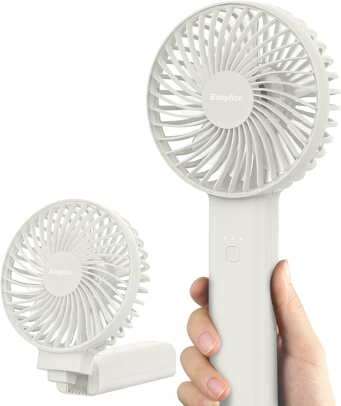 Powerful Portable Fan - EasyAcc Handheld: Quiet, 4 Speeds, 17H Battery, One-Touch Off