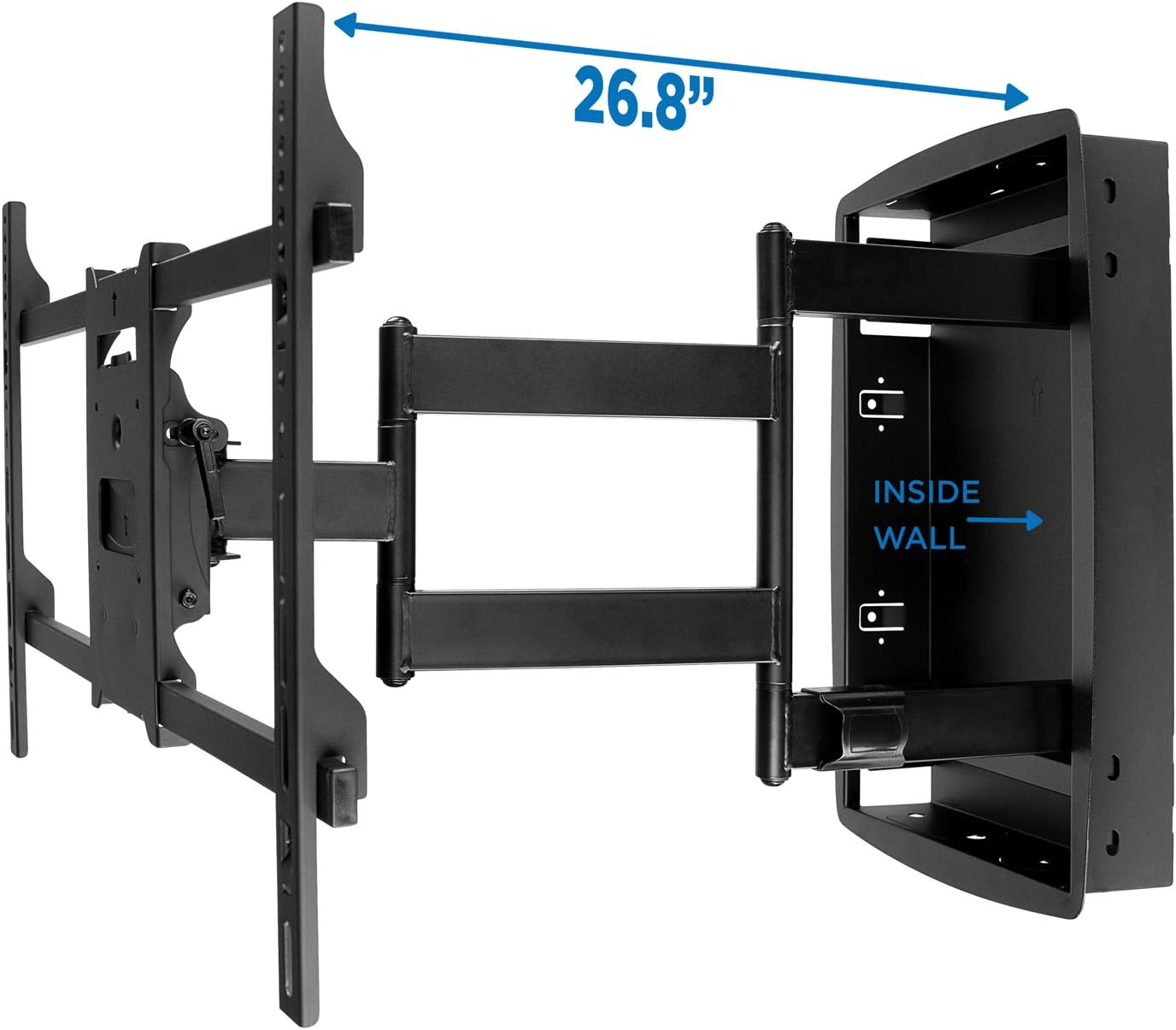 Mount-It! Recessed Articulating TV Wall Mount 27 Extended Arm - Fits 32-70 inch TVs - Up to 175 lbs