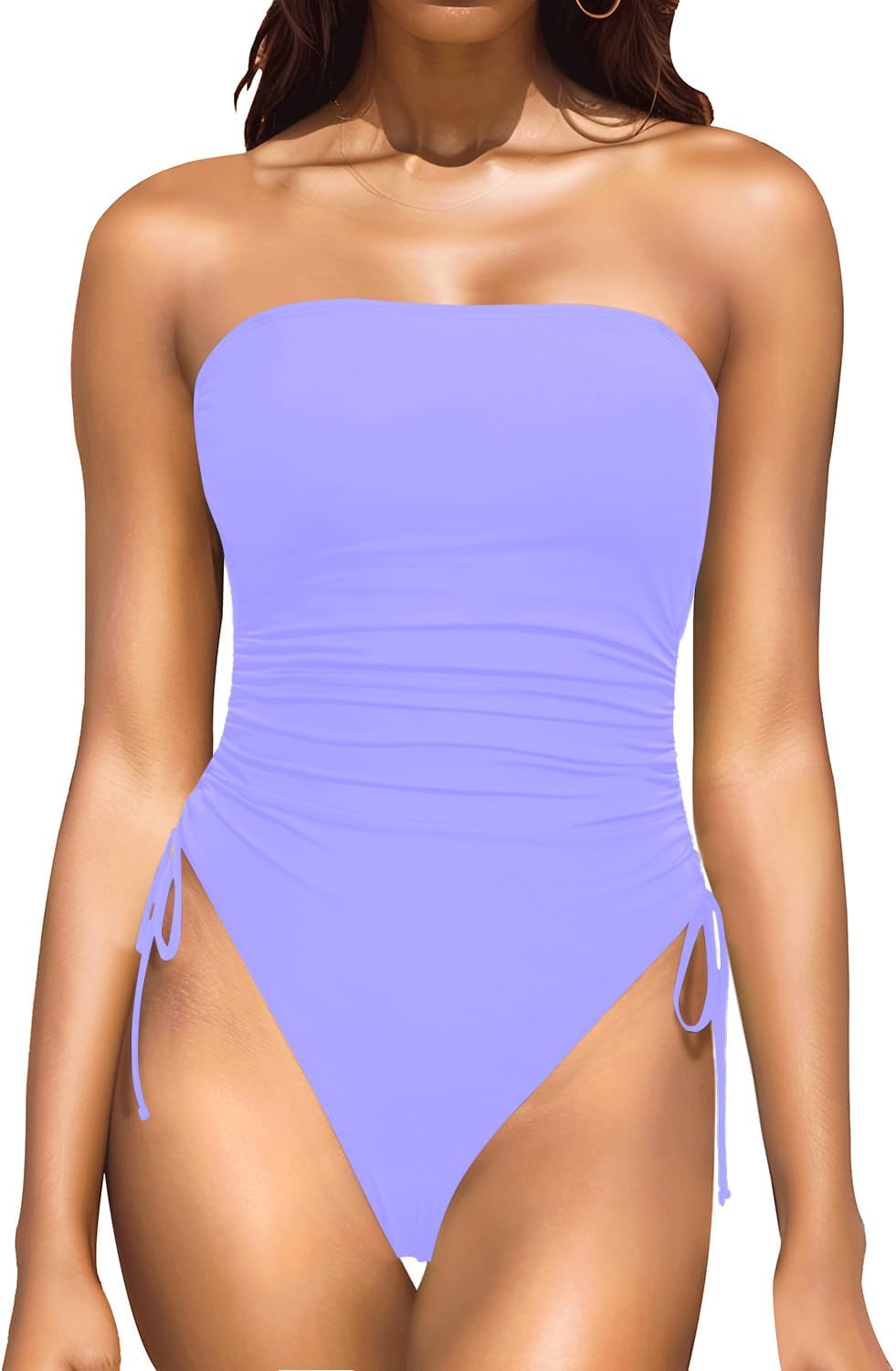 Yonique Women Strapless One Piece Swimsuit for Tummy Control