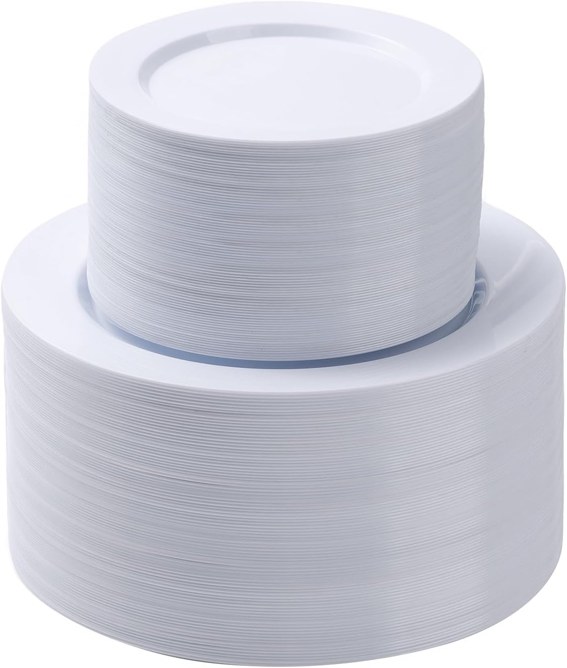 200PCS White Plastic Plates Set for Elegant Parties and Events