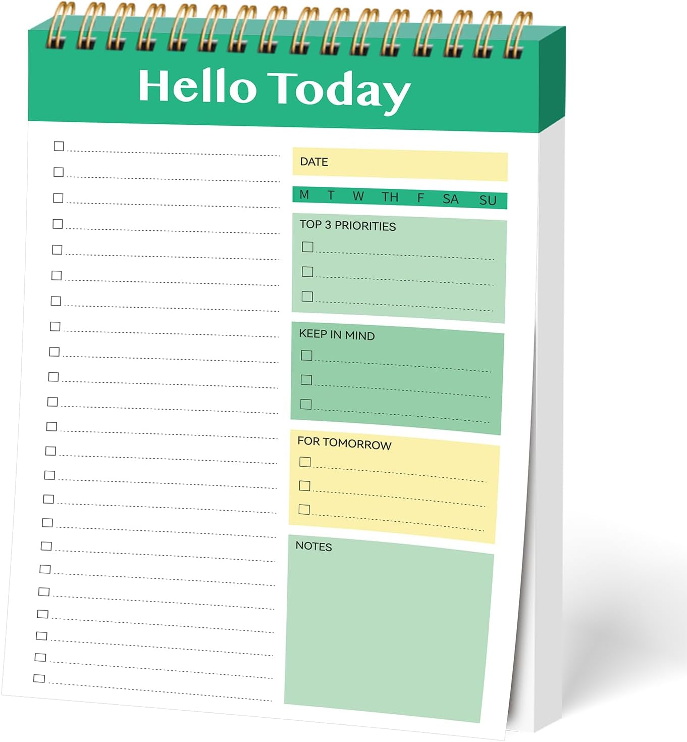Enhanced Productivity To-Do Notepad - Green