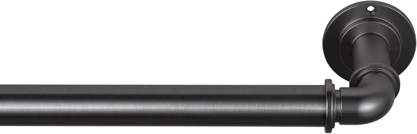 Industrial Curtain Rod Set for Room Darkening with Steel Brackets