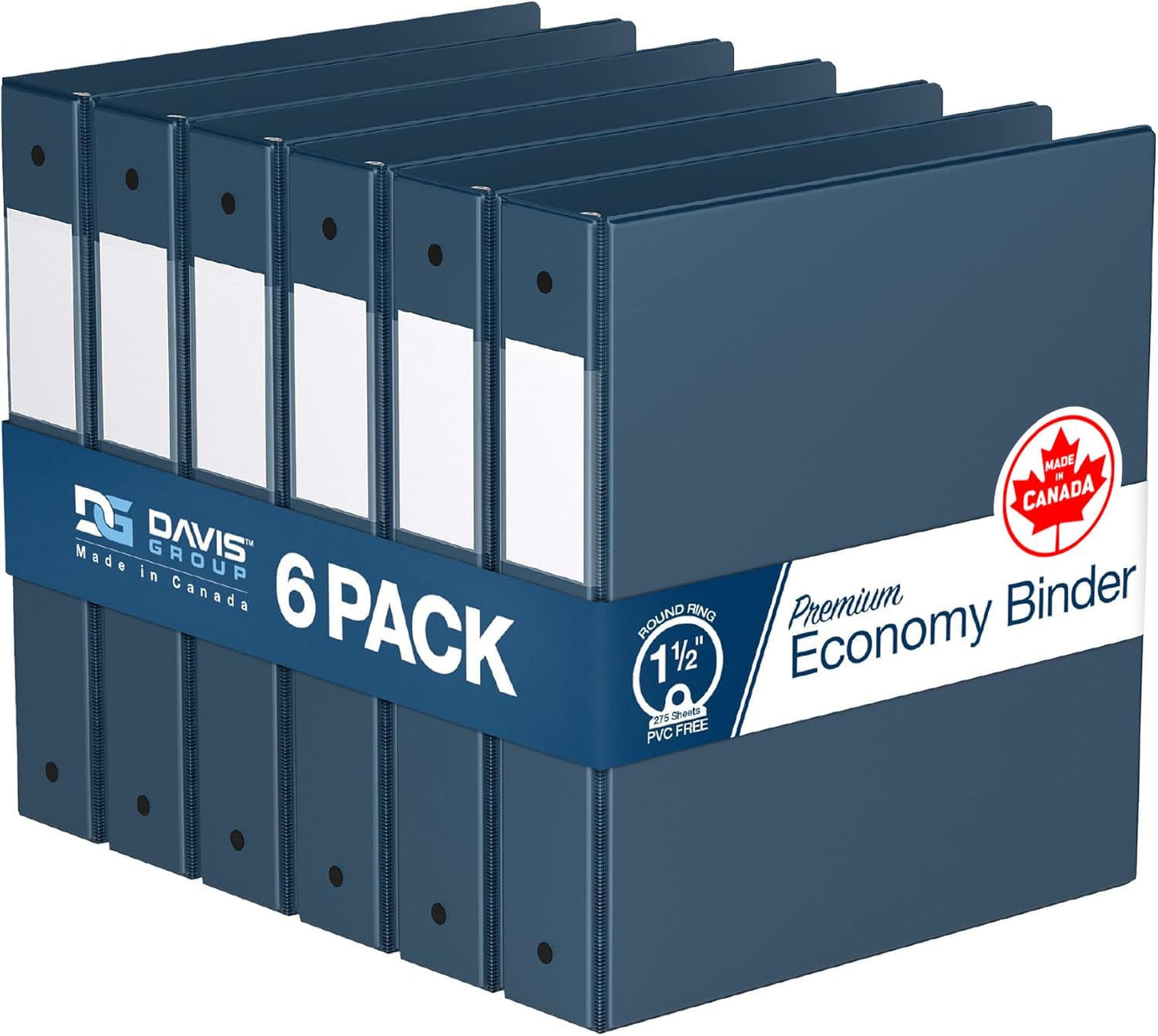 Premium Economy 6-Pack Round-Ring Binders for School or Office