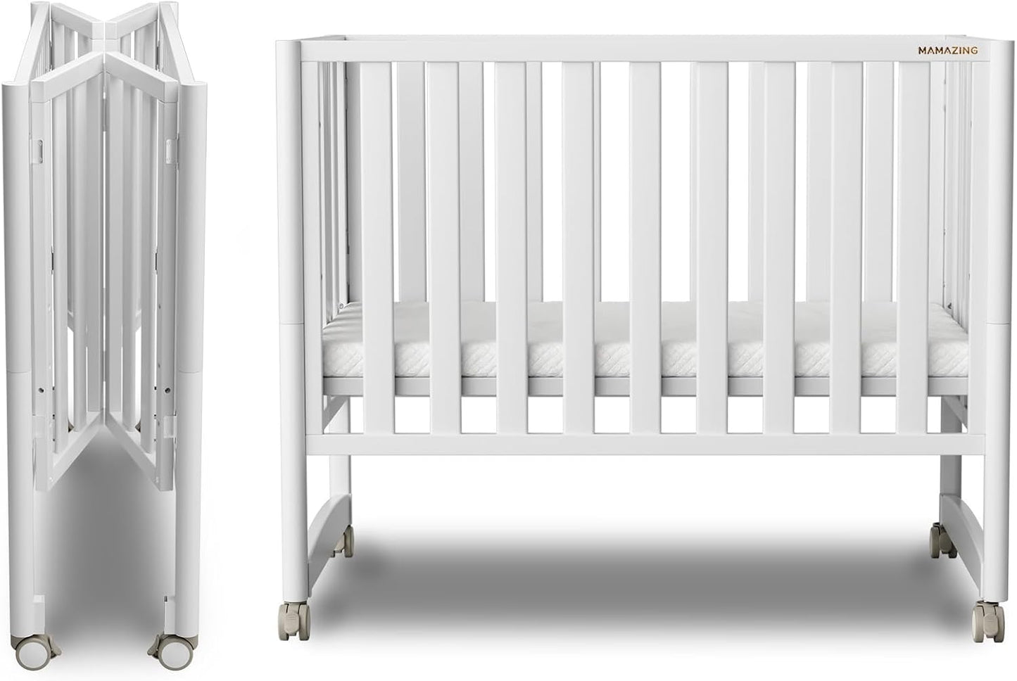 EvoNook 6-in-1 Convertible Mini Crib for Growing Babies