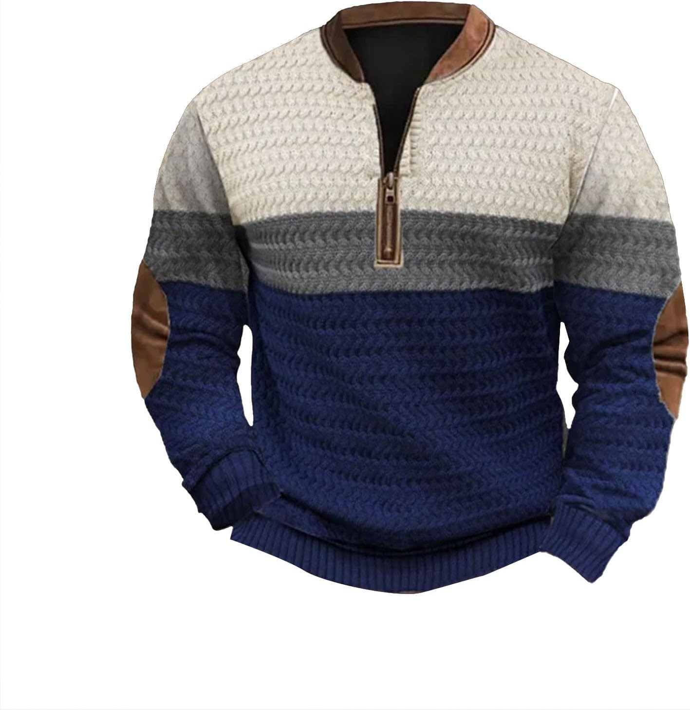 Vintage Half Zip Sweatshirt - Stylish Elbow Patches