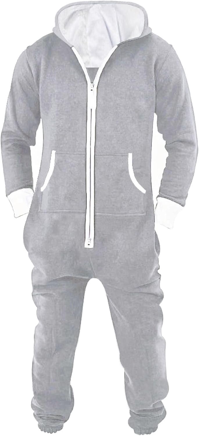 Skylinewears Mens Jumpsuit Non Footed Pajama for Comfort