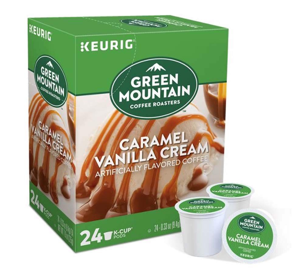 24 Green Mountain Caramel Vanilla Cream Pods - Indulge Instantly