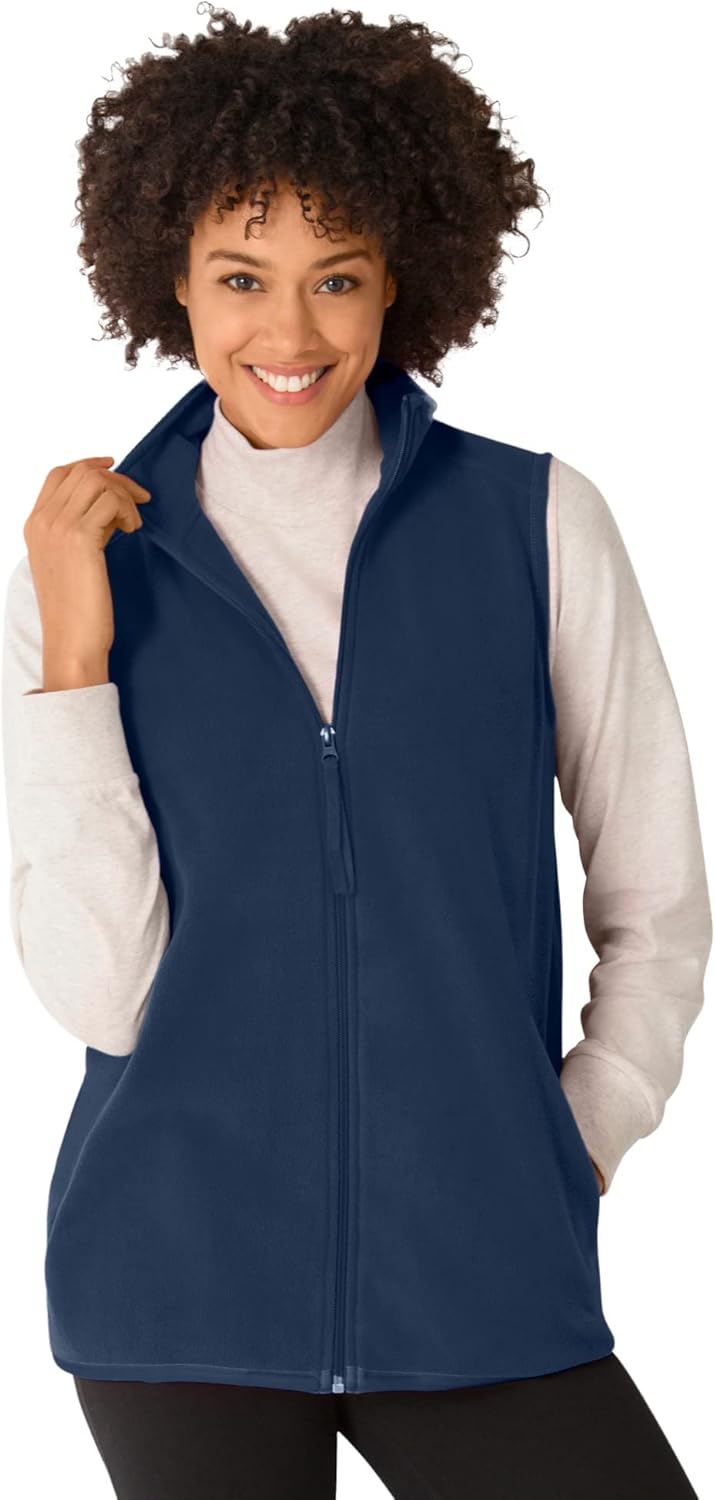 Plus Size Zip-Front Microfleece Vest for Ultimate Comfort