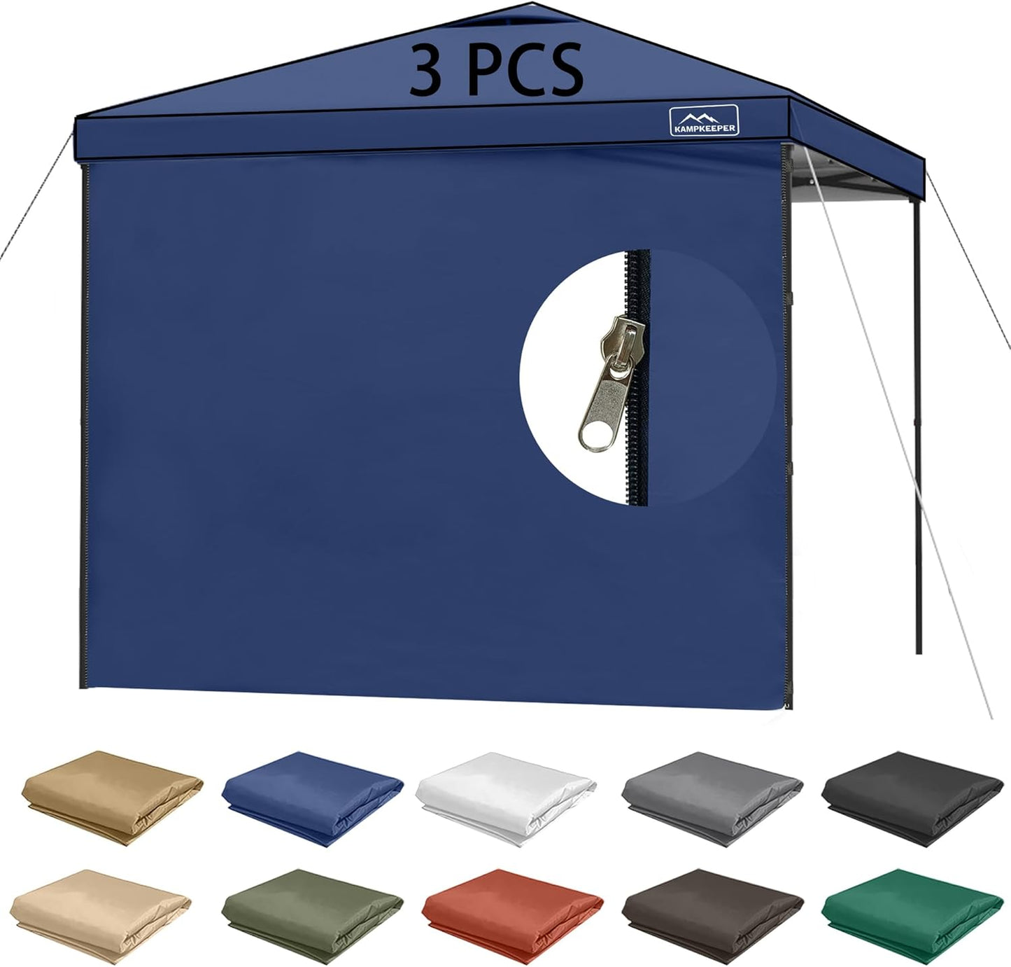 10X10 Canopy Tent Sidewalls with Zipper for Full Coverage