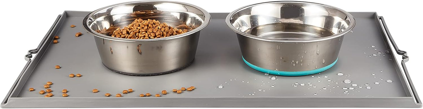 PEGGY11 Deep Stainless Steel Anti-Slip Dog Bowls with Mat